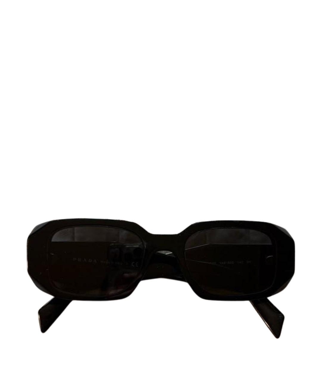 PRADA Черные пластиковые солнцезащитные очки, фото 1
