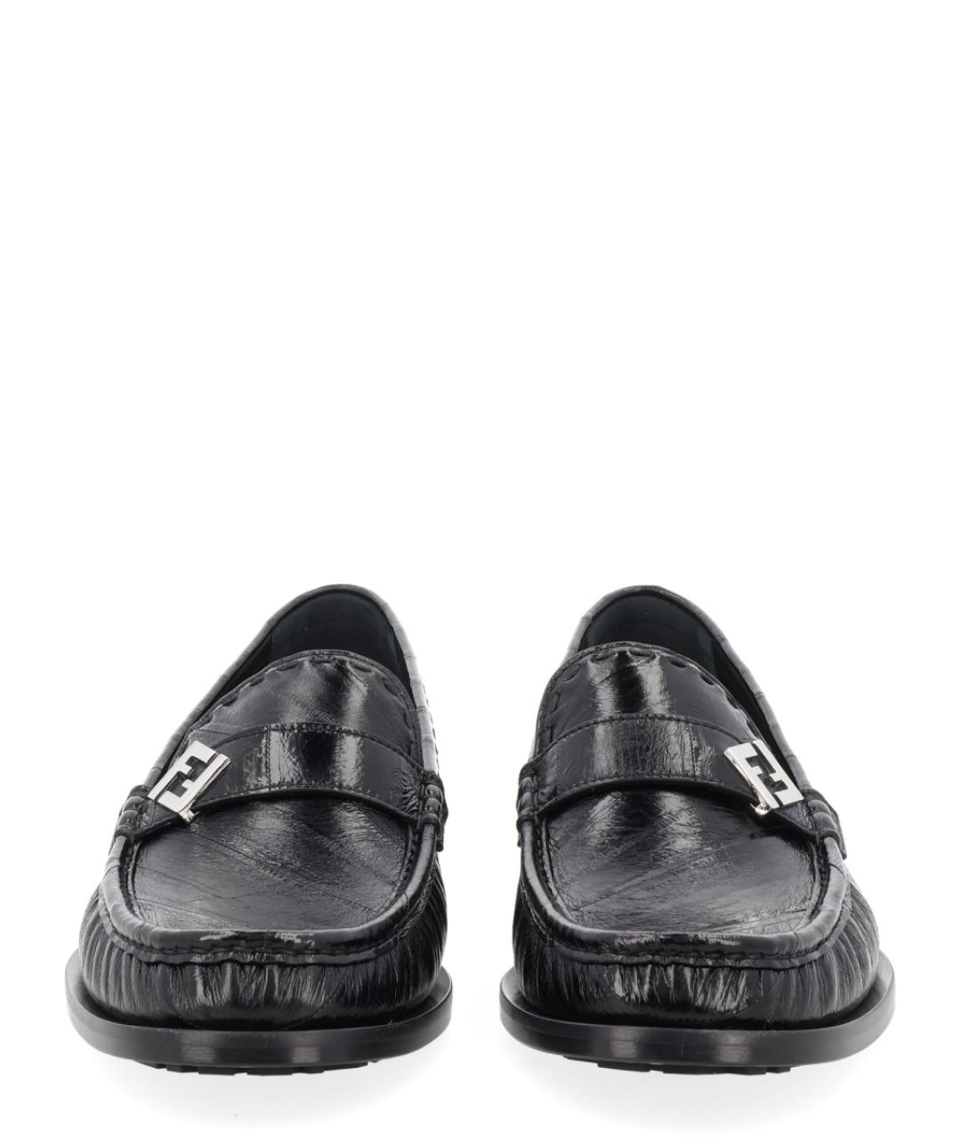 FENDI Черные кожаные лоферы, фото 2