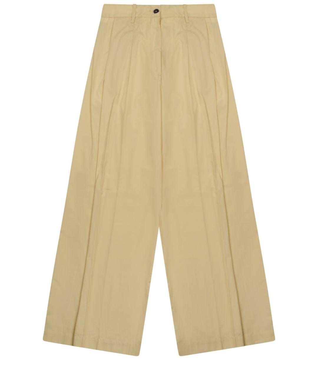 NINE IN THE MORNING Желтые хлопковые прямые брюки, фото 1