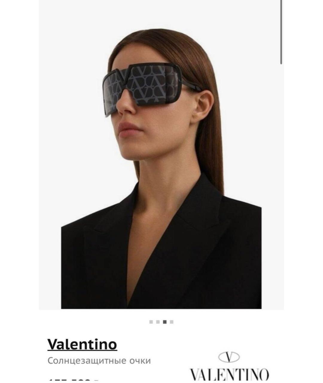 VALENTINO Черные пластиковые солнцезащитные очки, фото 5