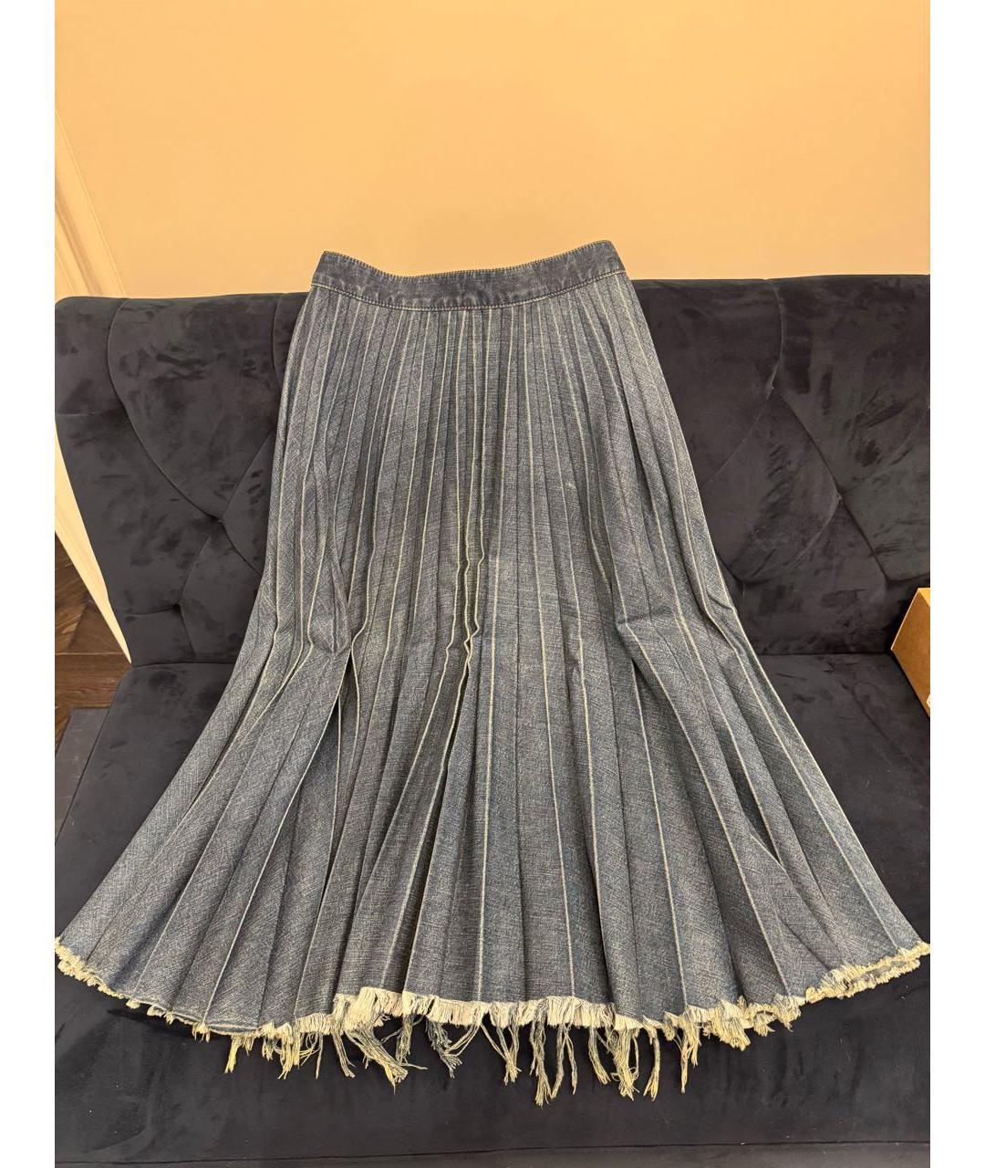 BALENCIAGA Синяя деним юбка макси, фото 6