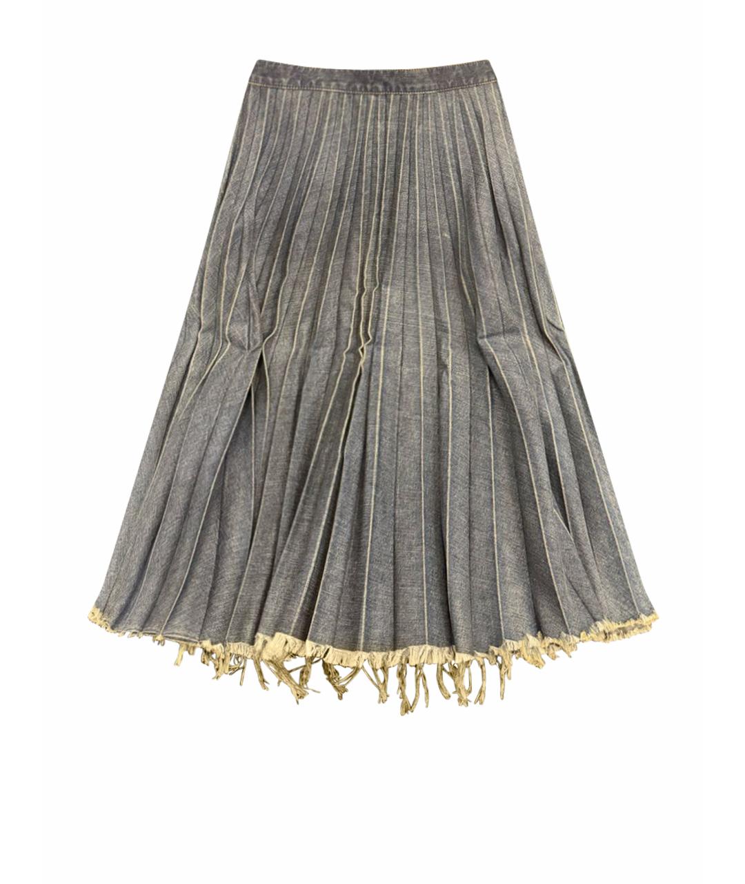 BALENCIAGA Синяя деним юбка макси, фото 1