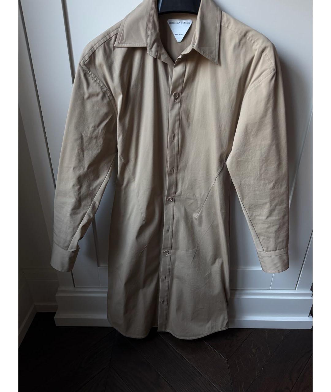 BOTTEGA VENETA Бежевое хлопковое повседневное платье, фото 5