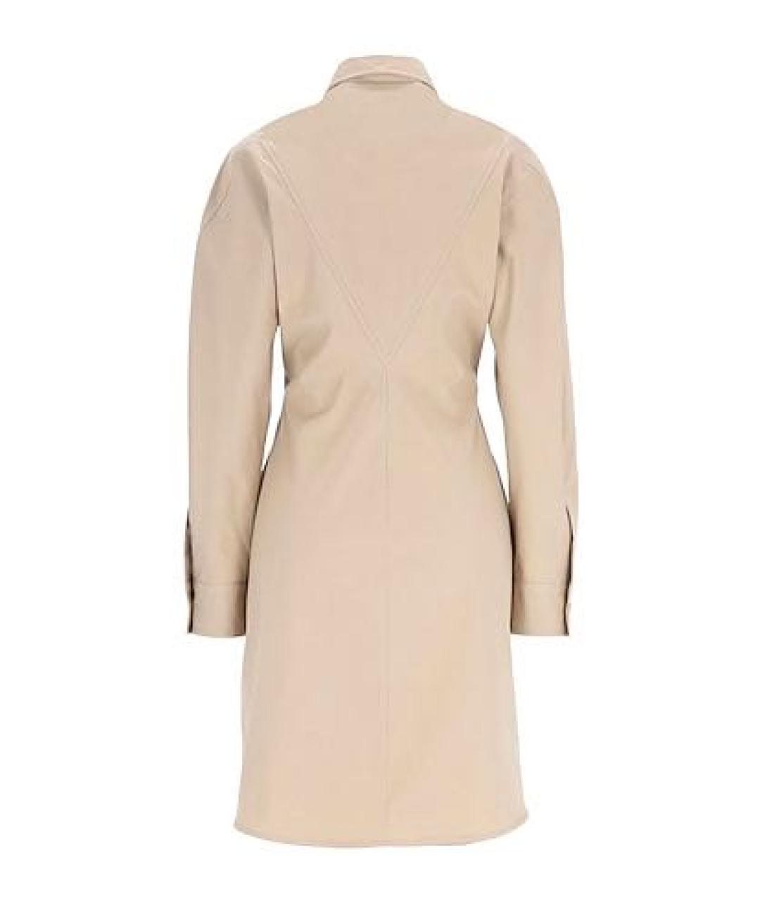 BOTTEGA VENETA Бежевое хлопковое повседневное платье, фото 2