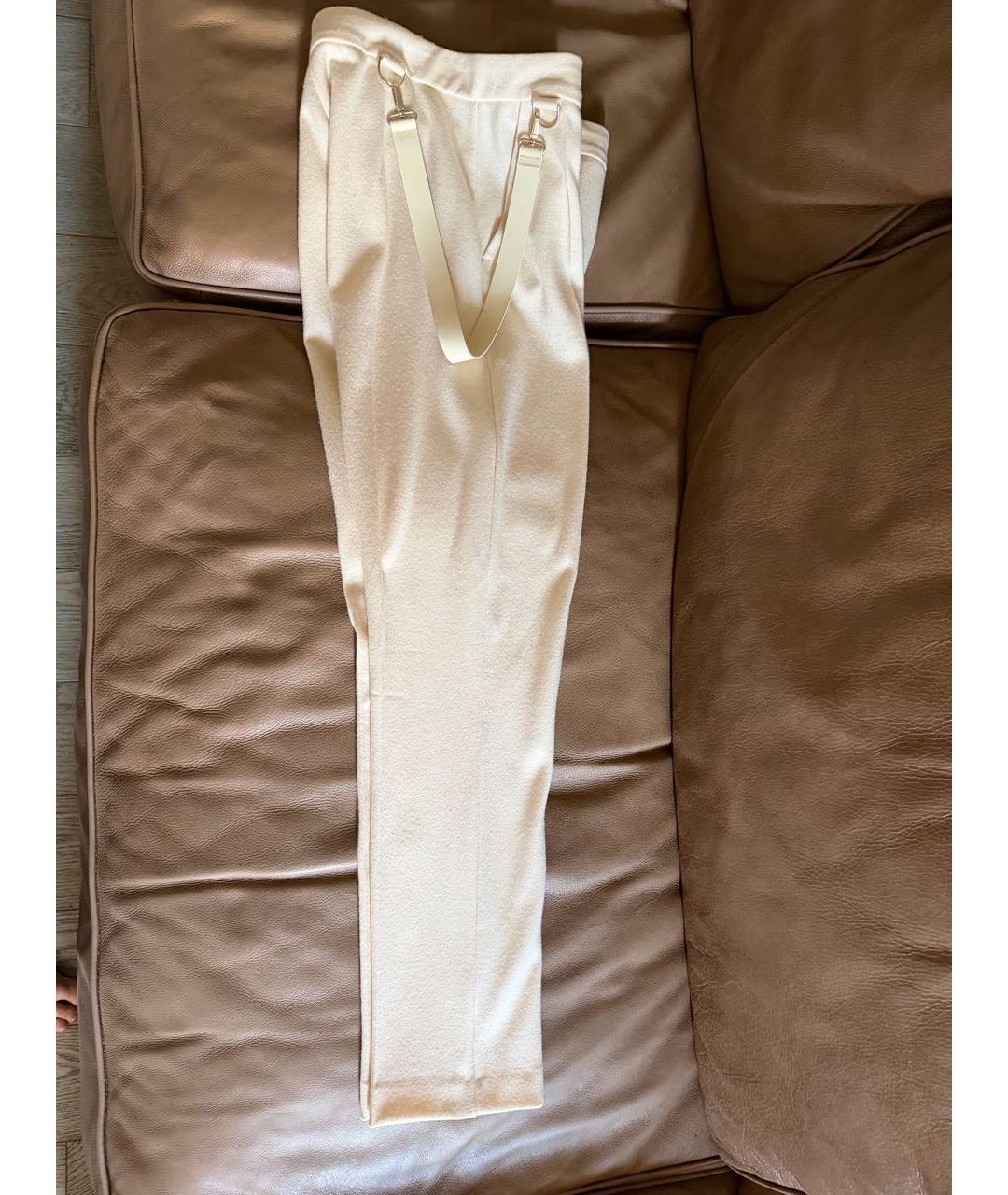 MAX MARA Белые шерстяные прямые брюки, фото 5