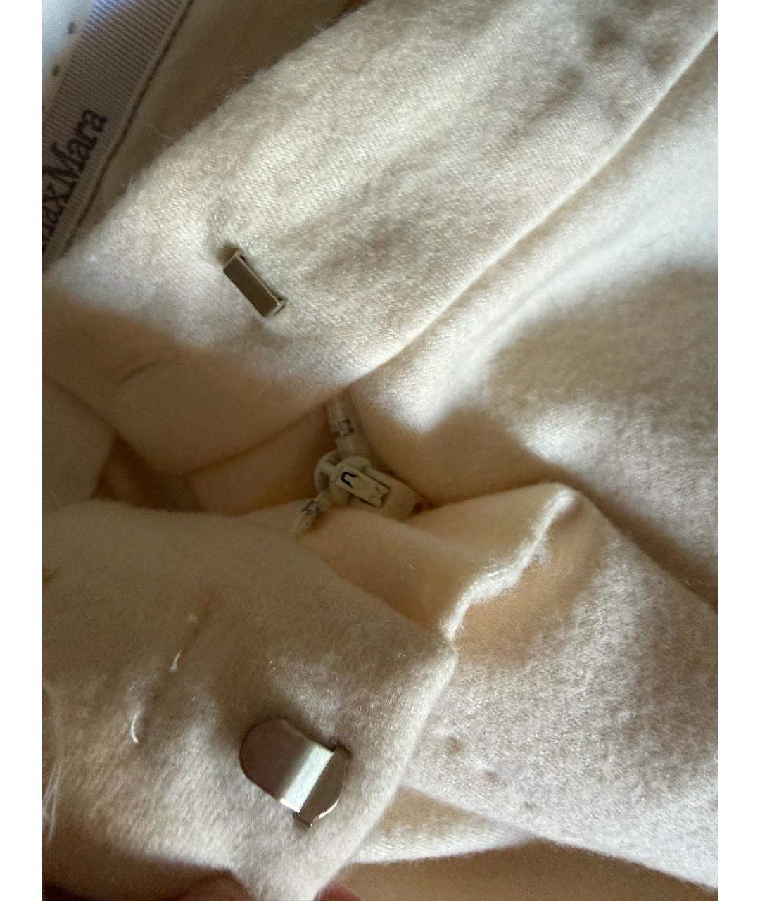 MAX MARA Белые шерстяные прямые брюки, фото 4