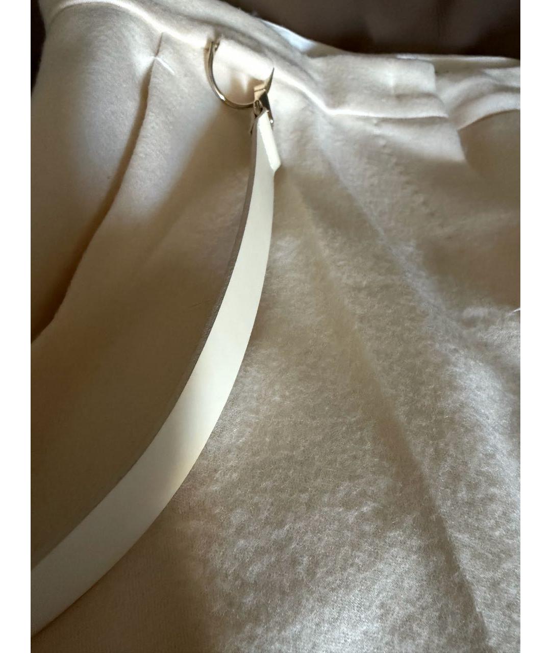 MAX MARA Белые шерстяные прямые брюки, фото 3