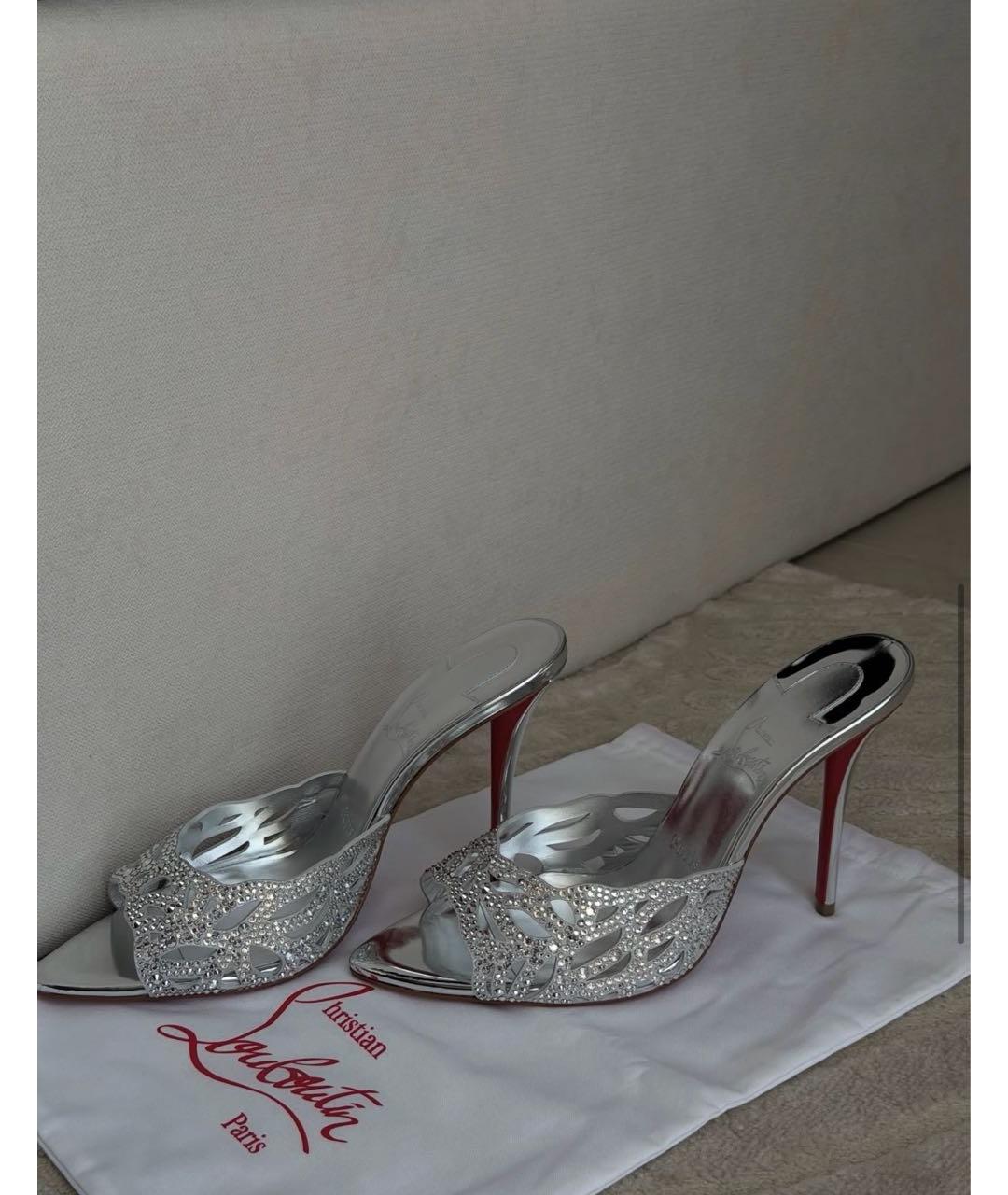 CHRISTIAN LOUBOUTIN Серебряные босоножки, фото 4