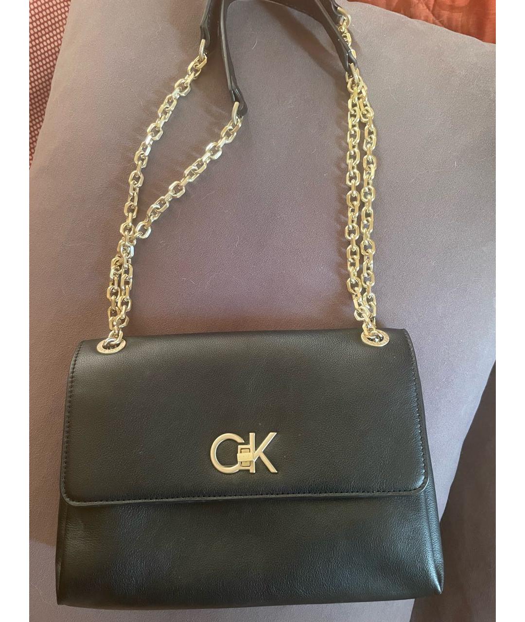 CALVIN KLEIN Черная сумка через плечо из искусственной кожи, фото 5