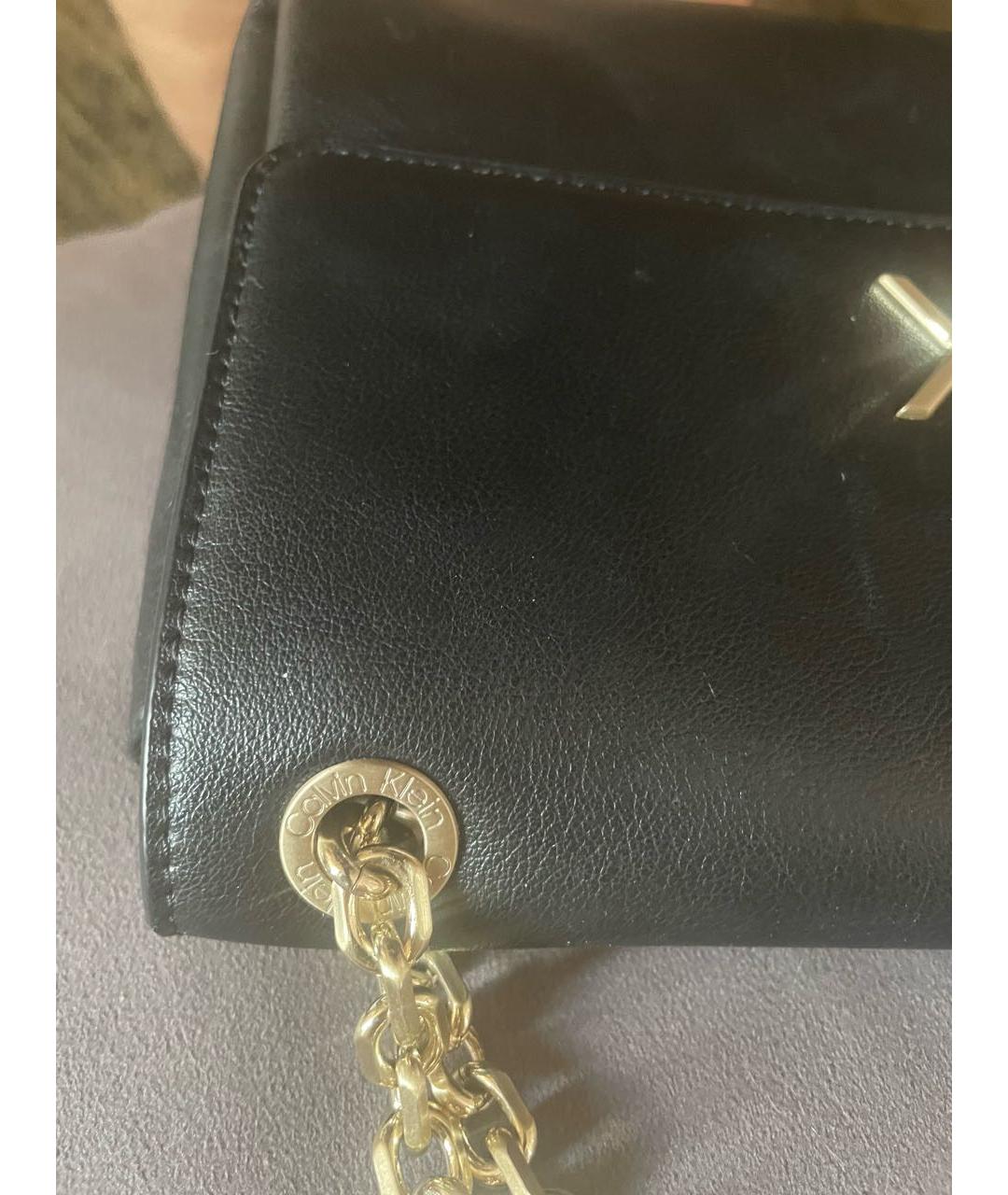 CALVIN KLEIN Черная сумка через плечо из искусственной кожи, фото 4