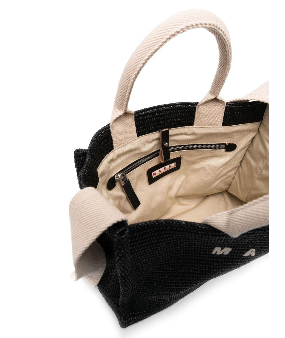 MARNI Черная хлопковая сумка через плечо, фото 5