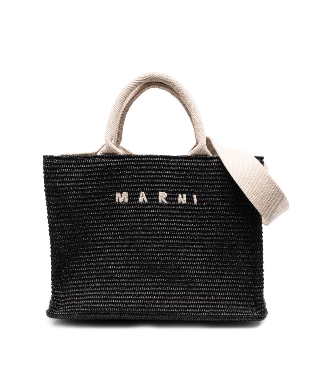 MARNI Черная хлопковая сумка через плечо, фото 1