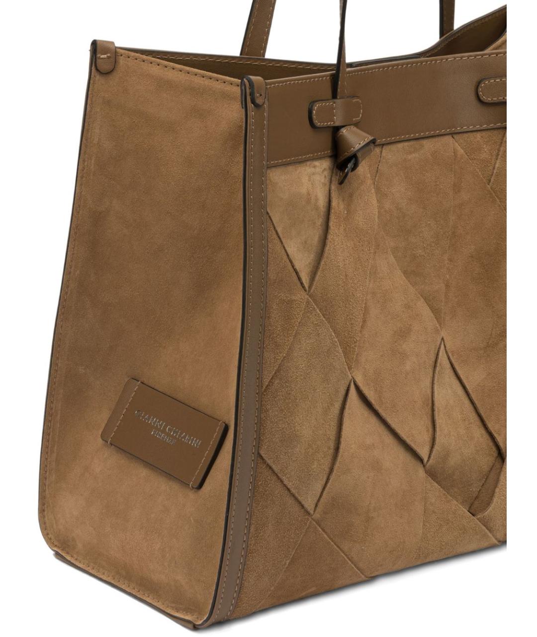 Gianni Chiarini Коричневая кожаная сумка тоут, фото 5