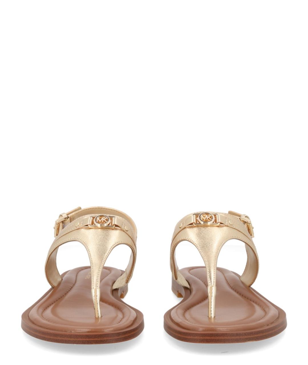 MICHAEL KORS Золотые кожаные сандалии, фото 3