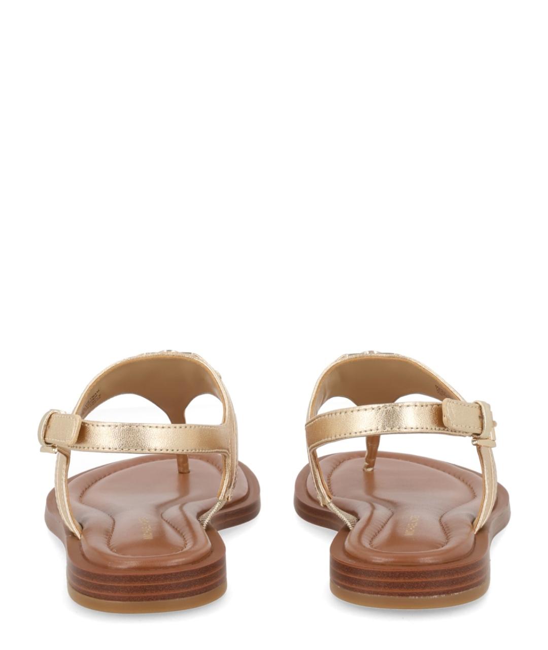 MICHAEL KORS Золотые кожаные сандалии, фото 4