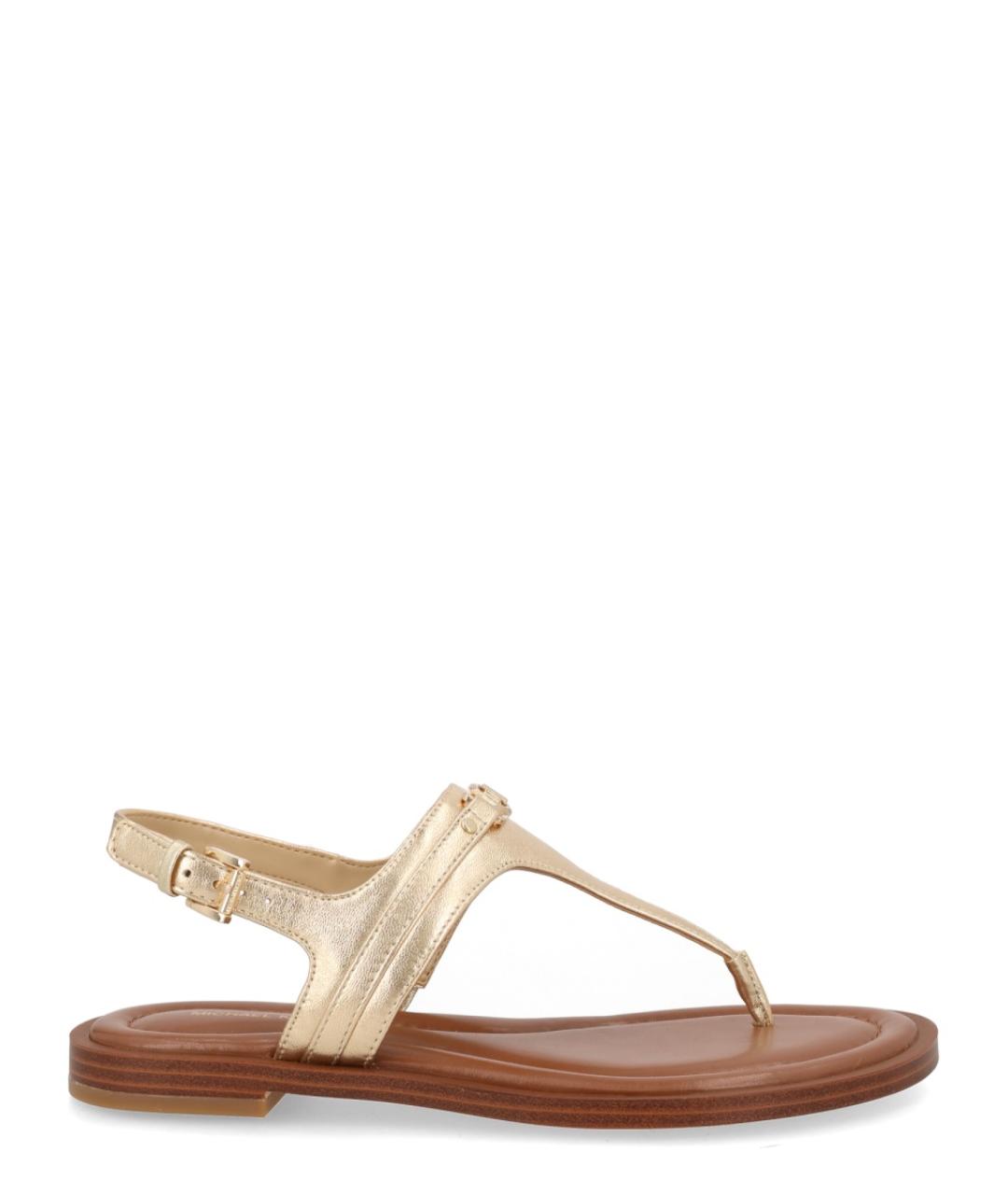 MICHAEL KORS Золотые кожаные сандалии, фото 1