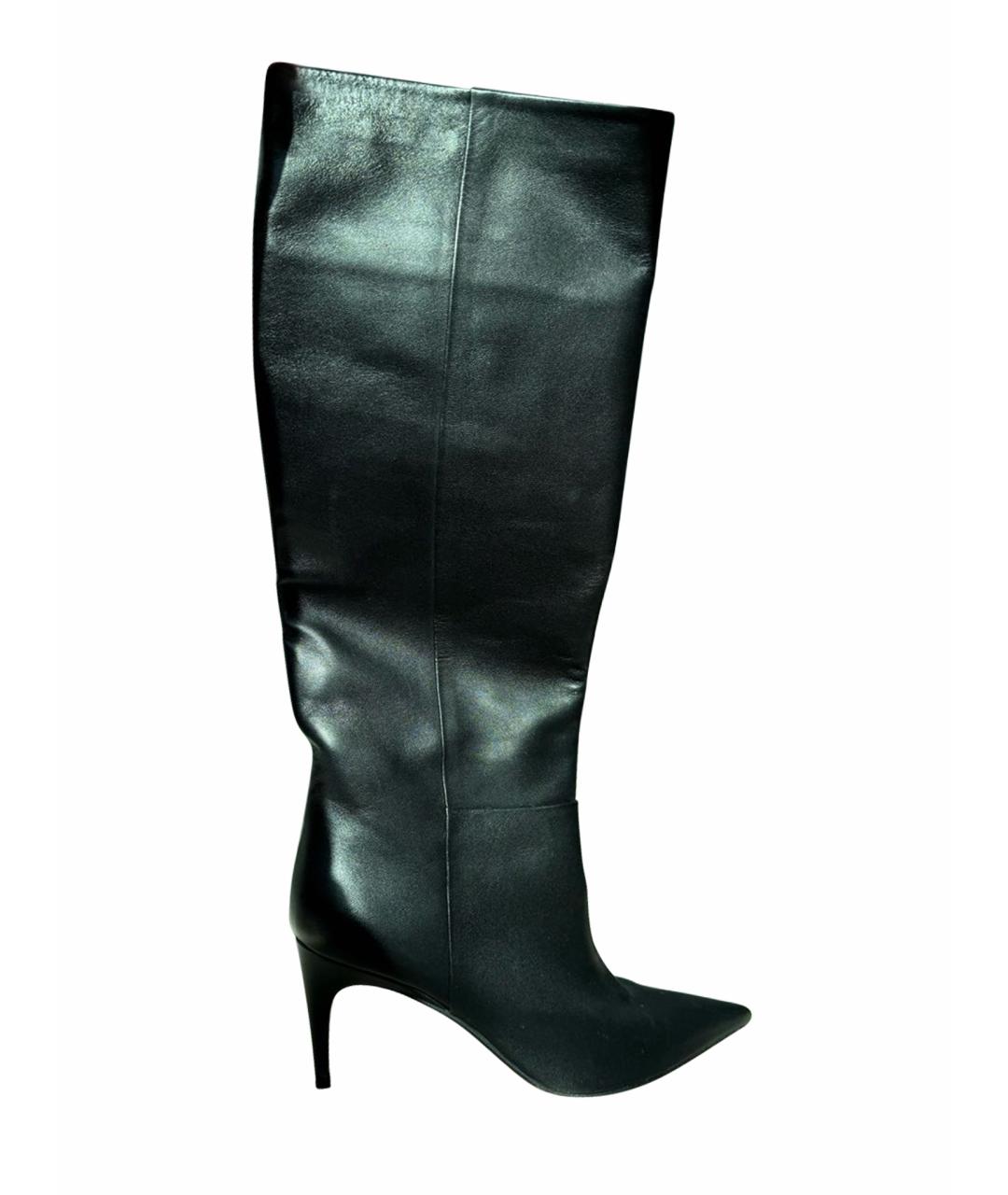 SERGIO ROSSI Черные кожаные сапоги, фото 8