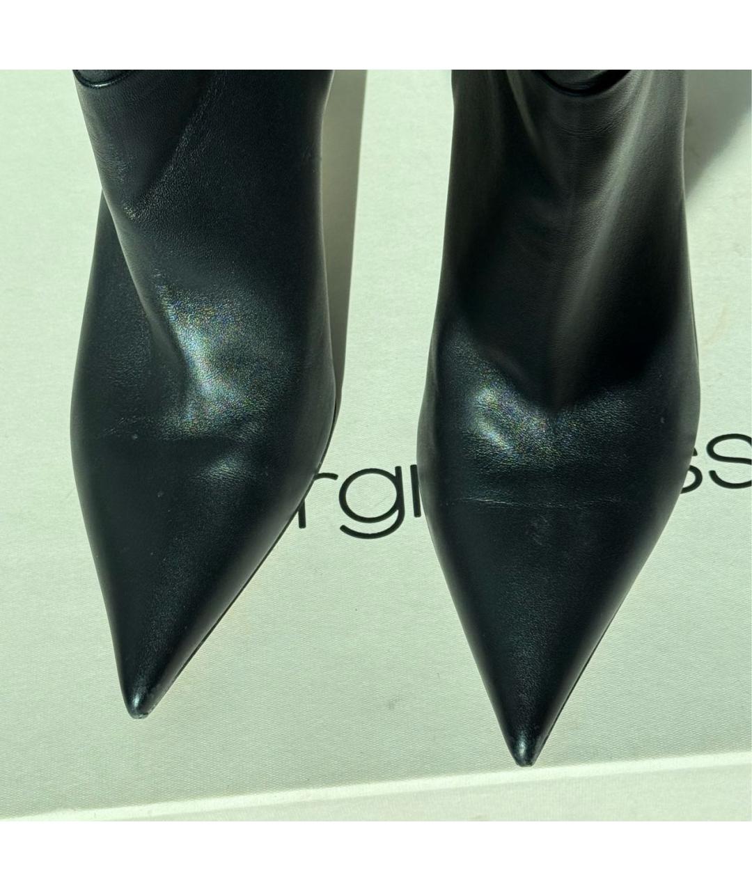 SERGIO ROSSI Черные кожаные сапоги, фото 3