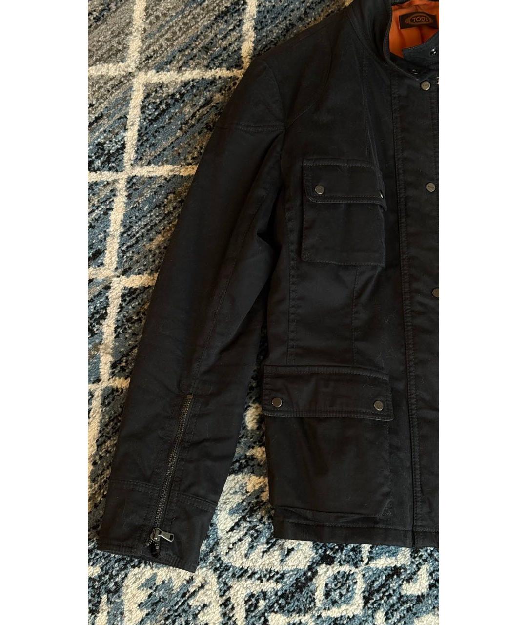 TOD'S Черная хлопковая куртка, фото 4