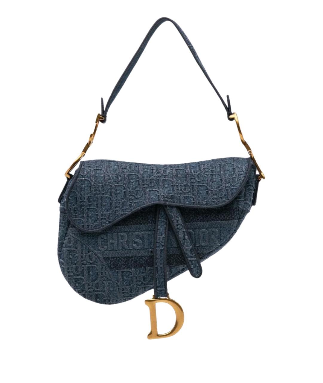 CHRISTIAN DIOR Голубая деним сумка через плечо, фото 1