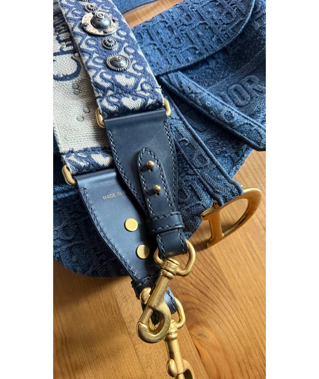 CHRISTIAN DIOR Голубая деним сумка через плечо, фото 7