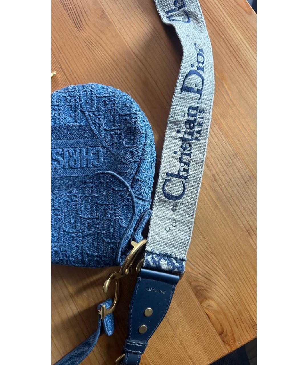 CHRISTIAN DIOR Голубая деним сумка через плечо, фото 9