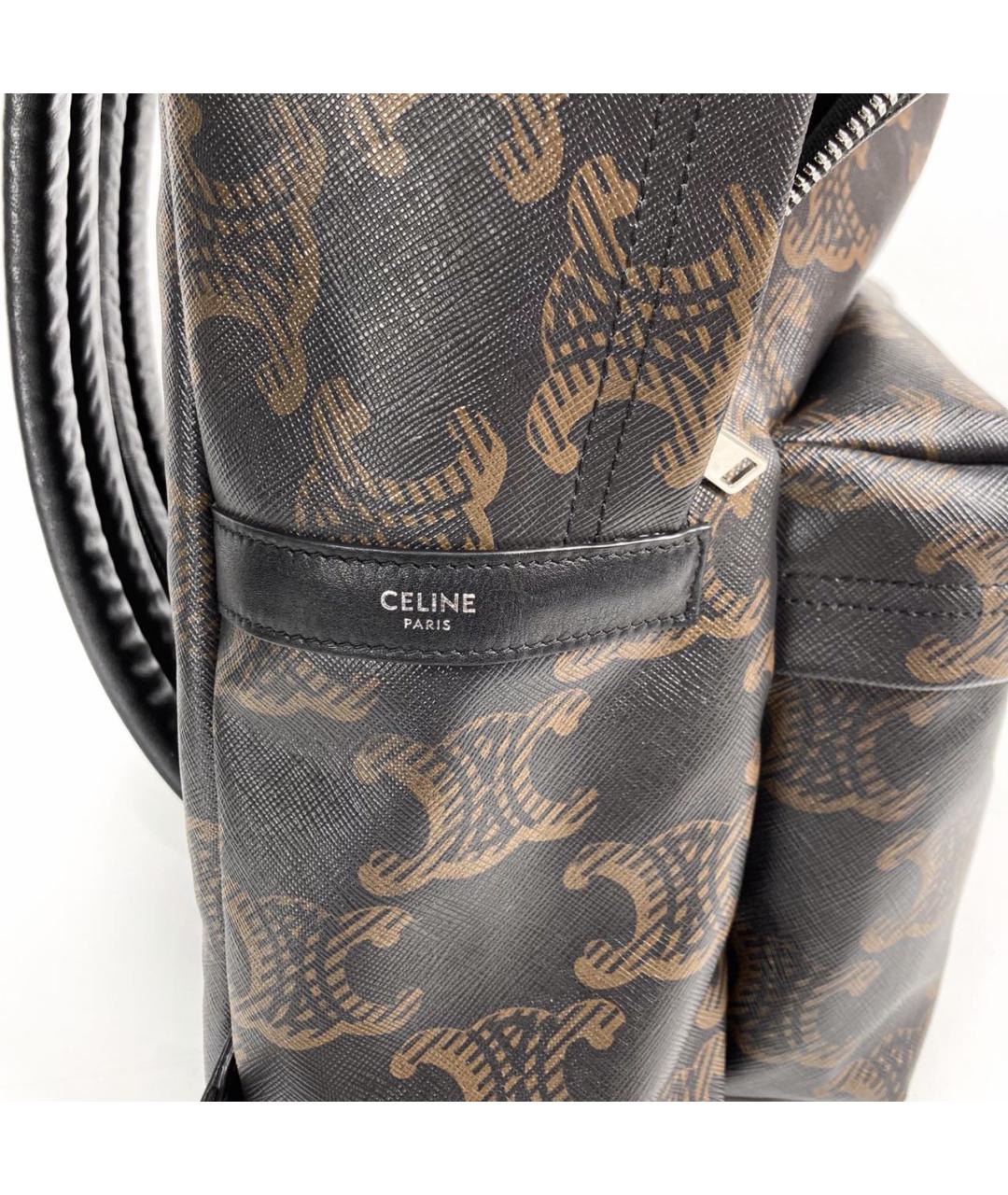 CELINE Коричневый кожаный рюкзак, фото 7