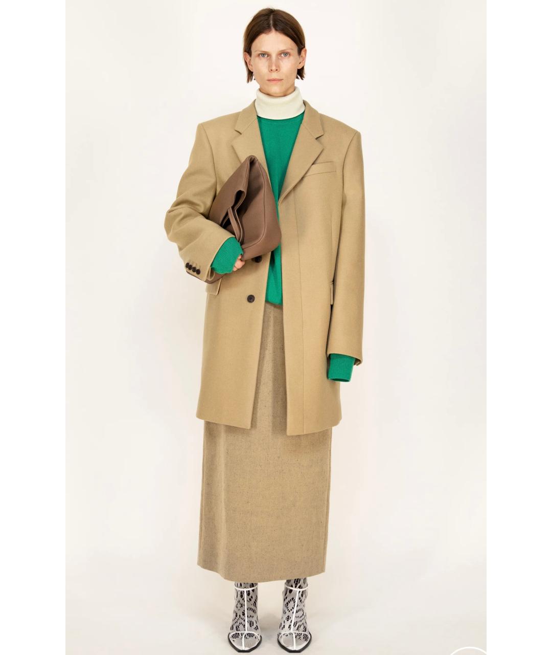 THE ROW Бежевое шерстяное пальто, фото 5