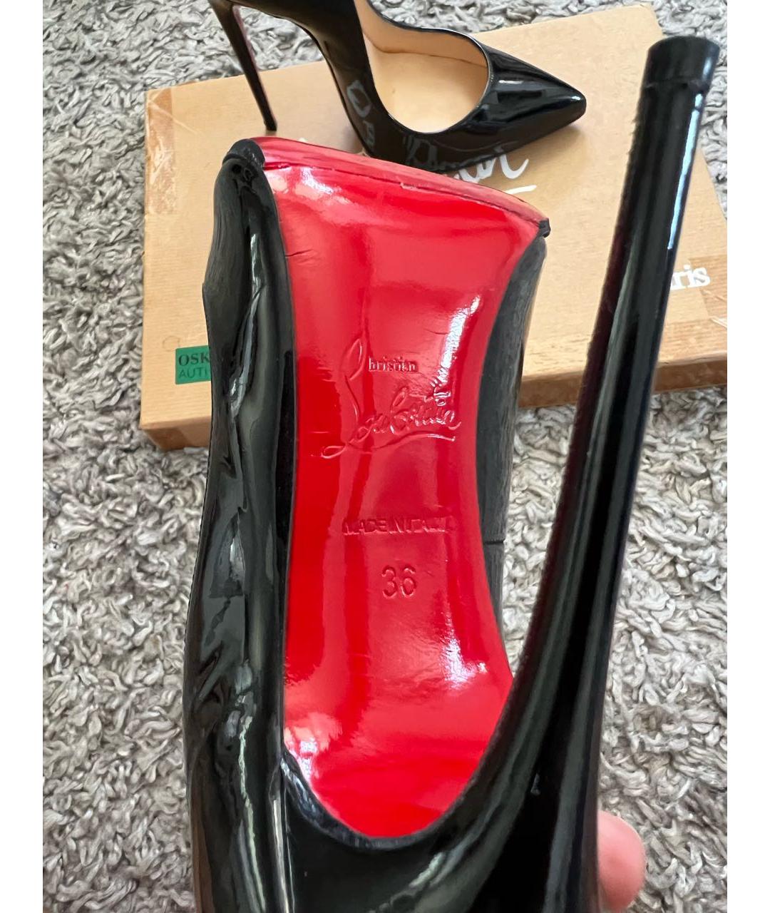 CHRISTIAN LOUBOUTIN Черные туфли из лакированной кожи, фото 2