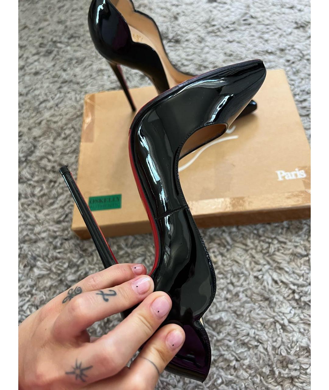 CHRISTIAN LOUBOUTIN Черные туфли из лакированной кожи, фото 3