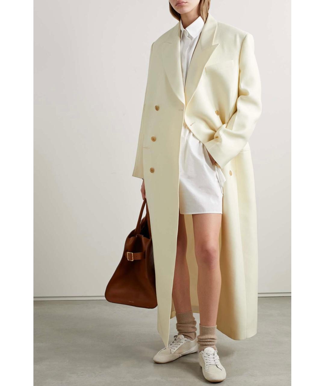 THE ROW Бежевое шерстяное пальто, фото 3