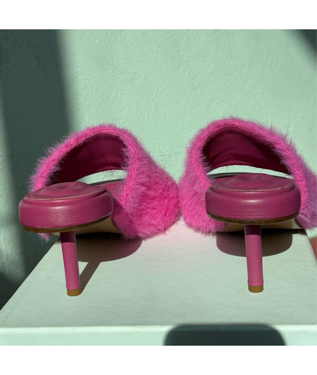 JACQUEMUS Черные кожаные мюли, фото 4