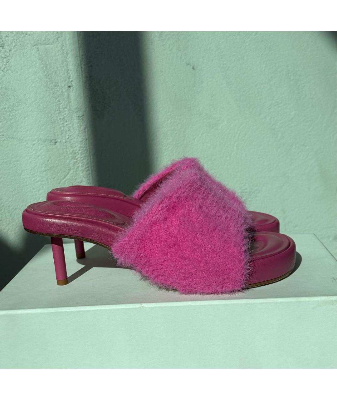 JACQUEMUS Черные кожаные мюли, фото 6