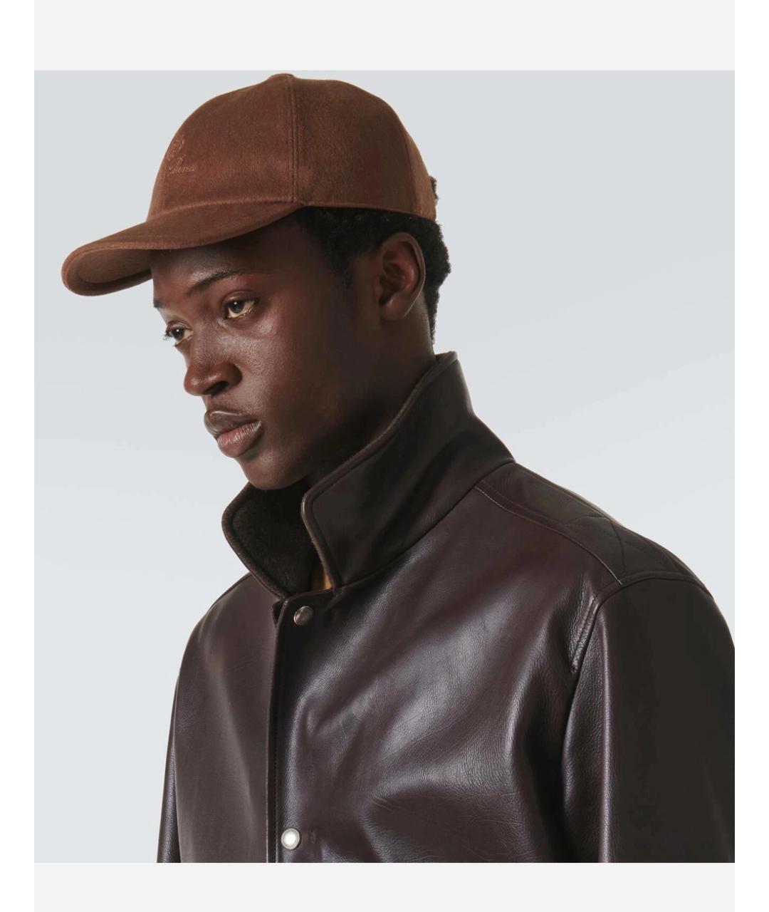 LORO PIANA Коричневая кашемировая кепка/бейсболка, фото 3