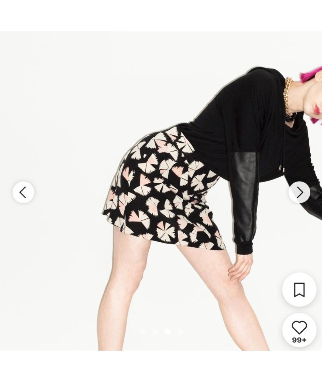 MARC BY MARC JACOBS Черная шелковая юбка мини, фото 7