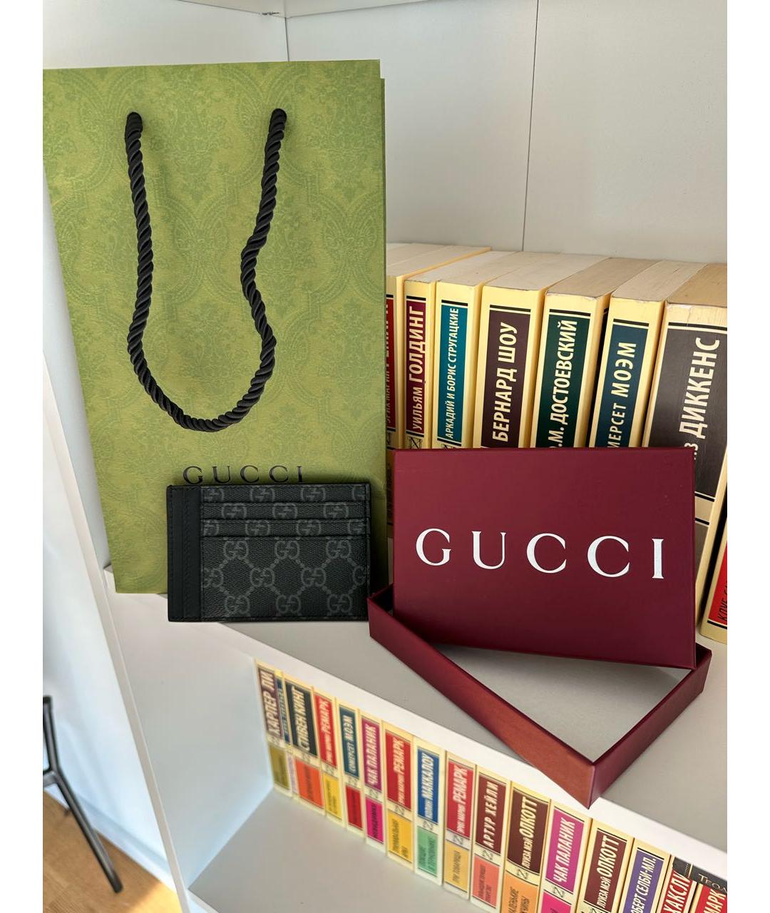 GUCCI Черный кожаный кардхолдер, фото 2