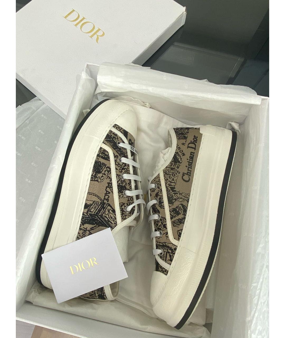 CHRISTIAN DIOR Бежевые кожаные кеды, фото 6