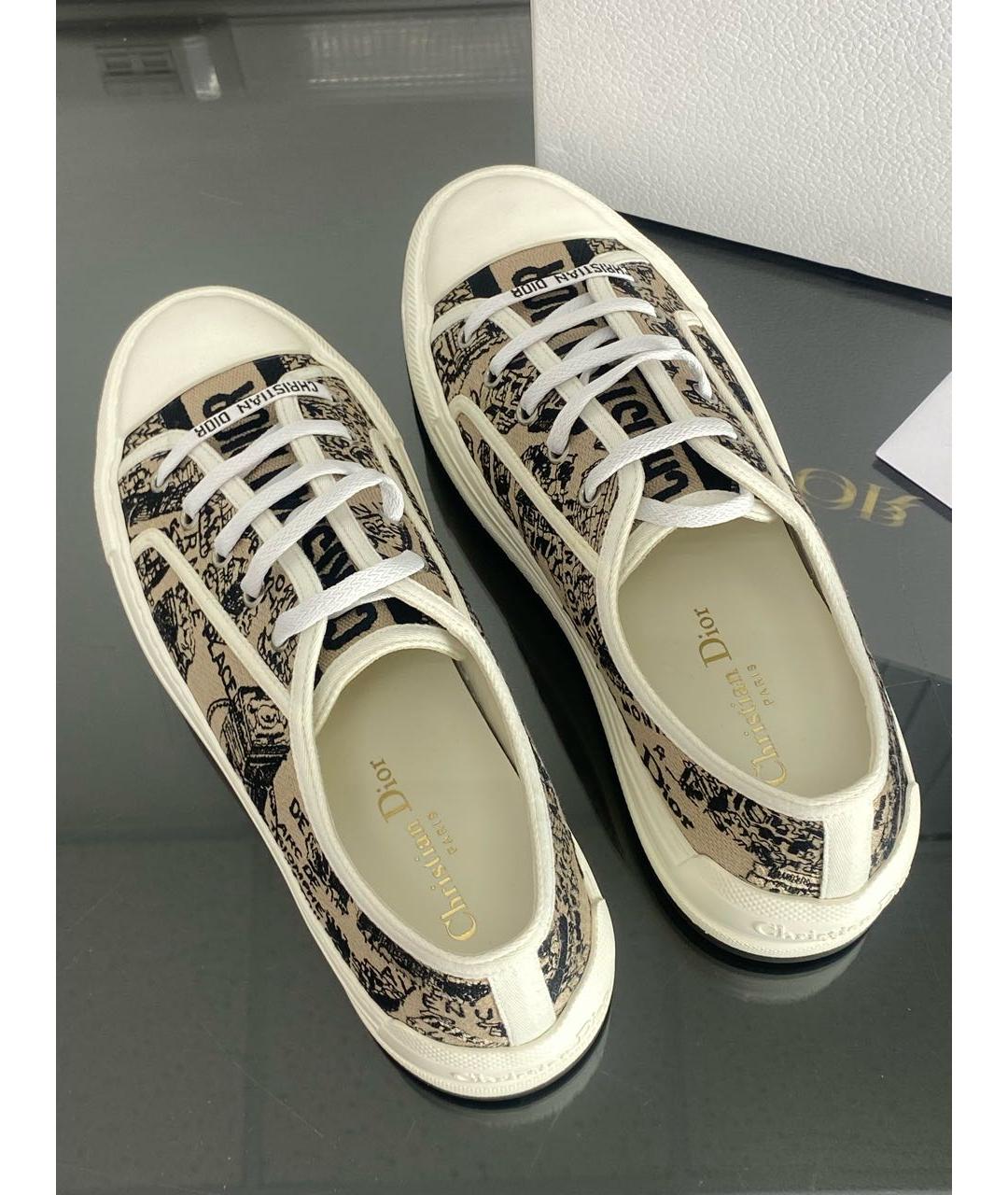 CHRISTIAN DIOR Бежевые кожаные кеды, фото 3