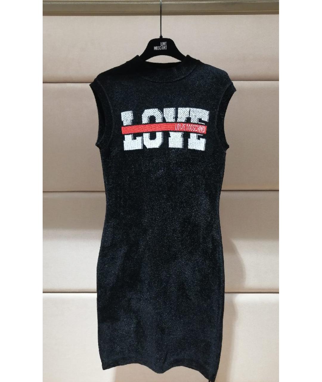 LOVE MOSCHINO Черное повседневное платье, фото 3