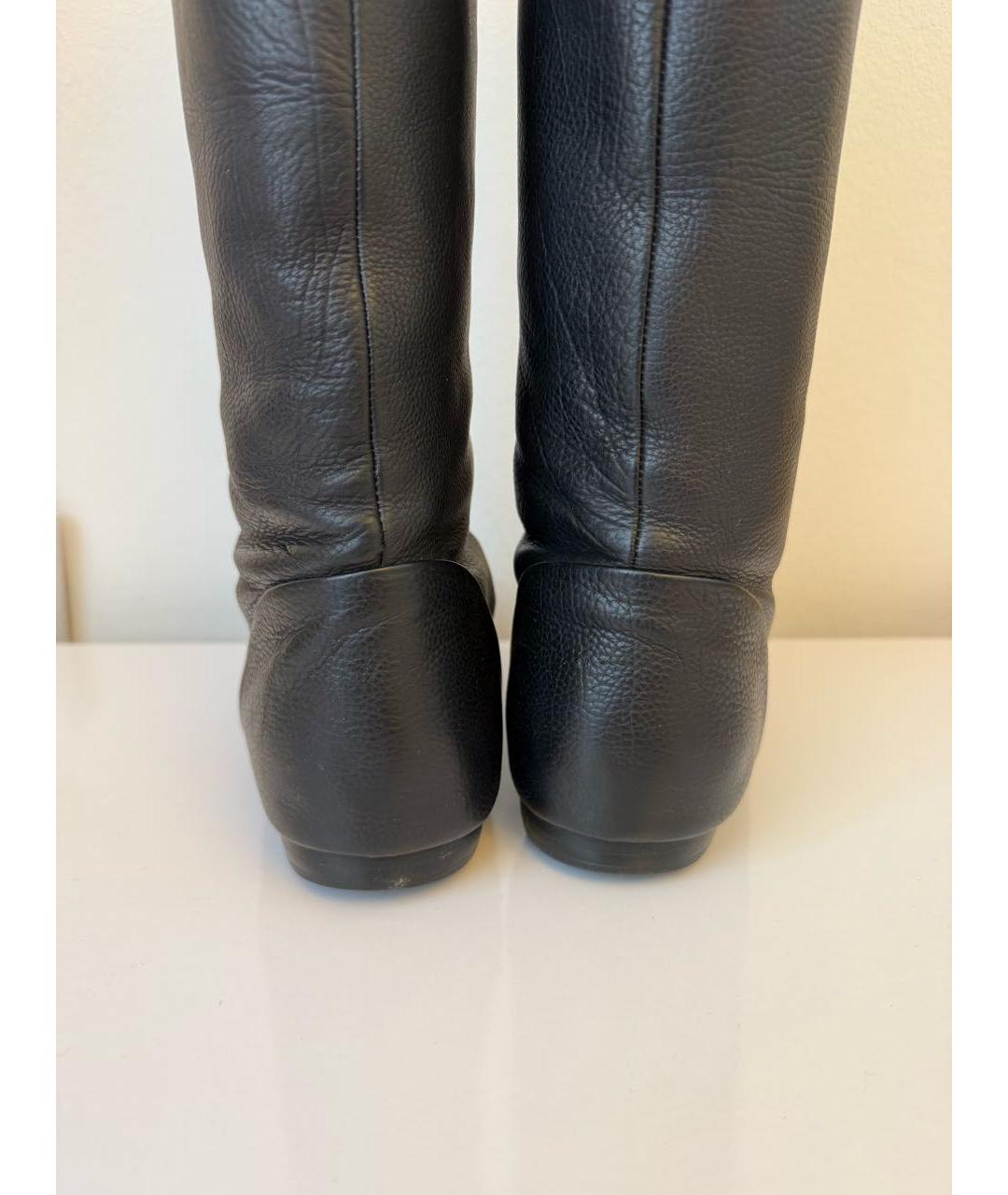 GIUSEPPE ZANOTTI DESIGN Черные кожаные сапоги, фото 4