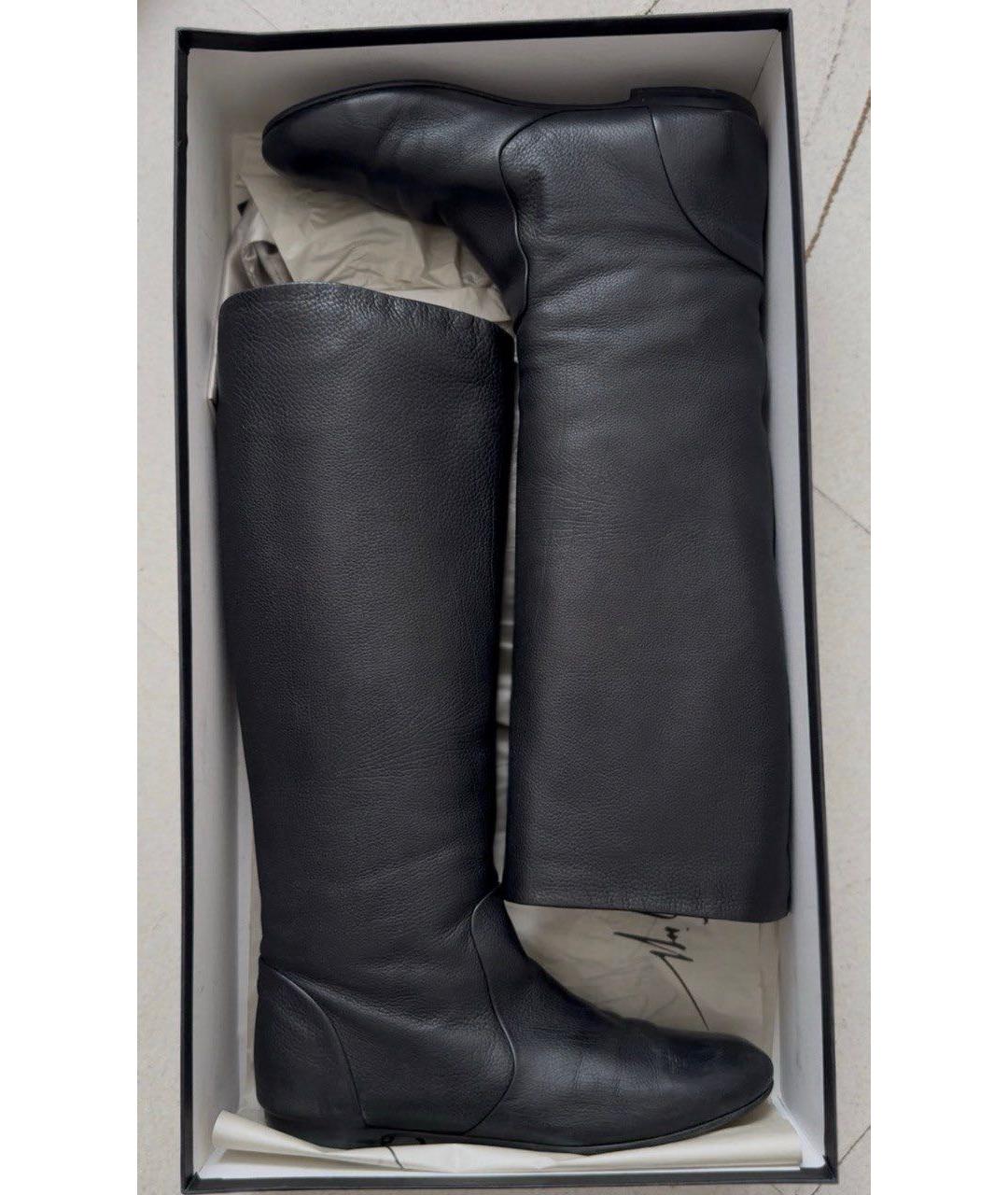 GIUSEPPE ZANOTTI DESIGN Черные кожаные сапоги, фото 5