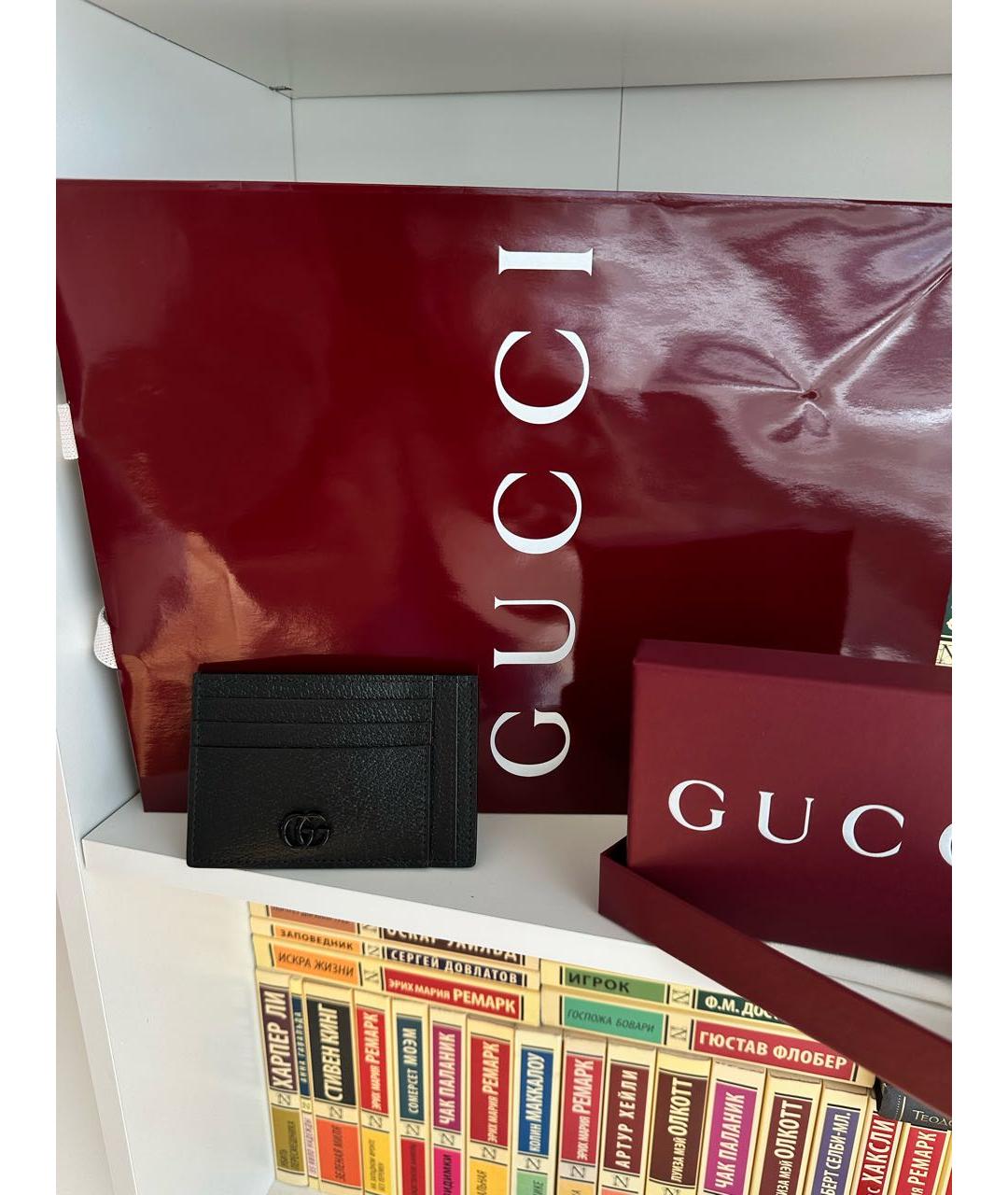 GUCCI Черный кожаный кардхолдер, фото 3