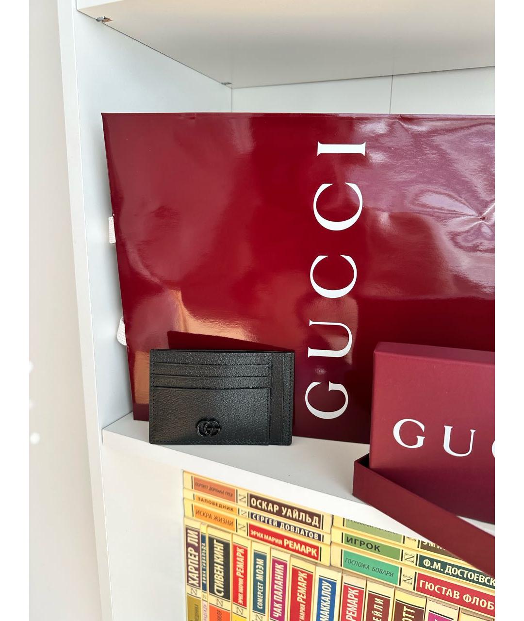 GUCCI Черный кожаный кардхолдер, фото 5