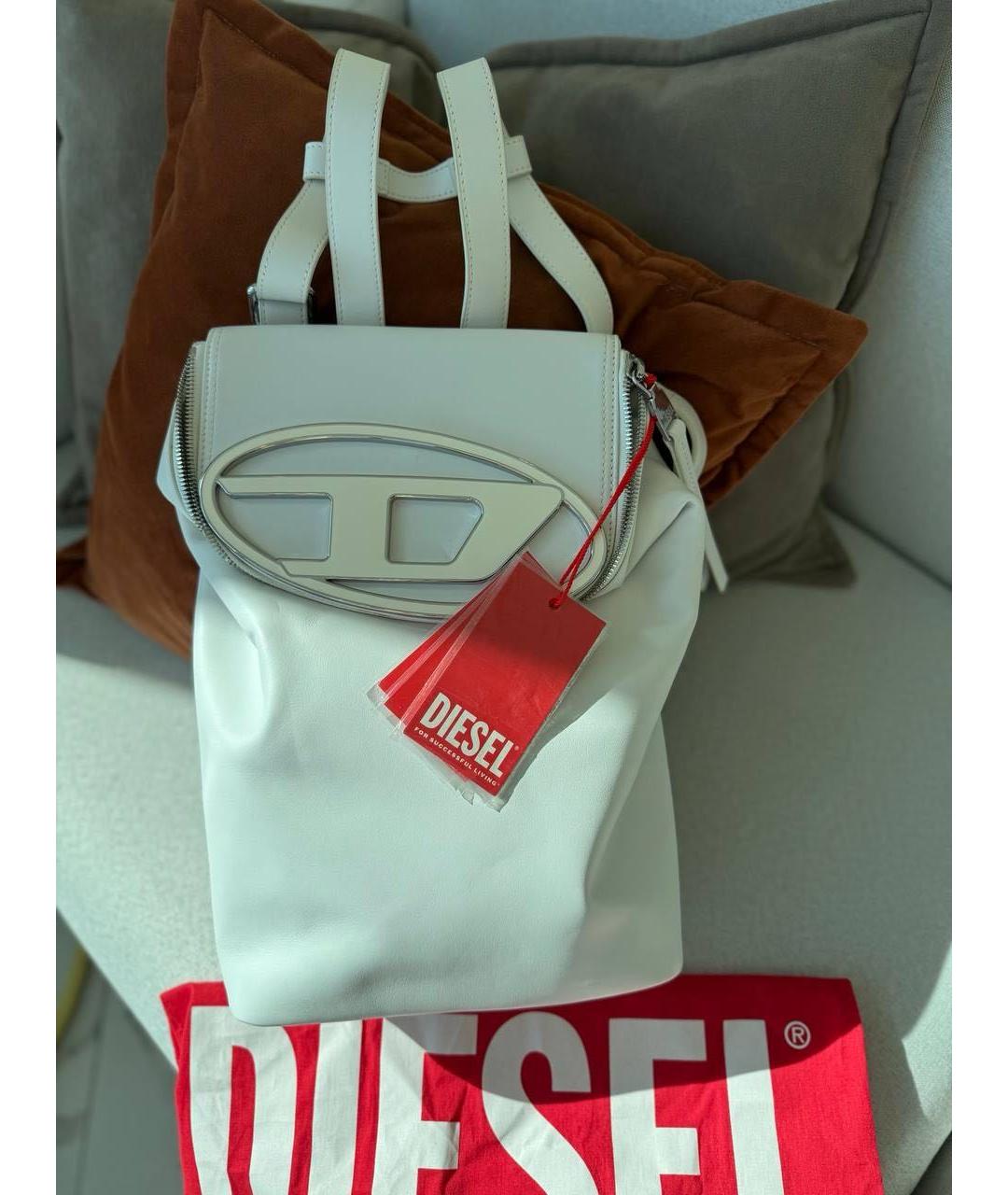 DIESEL Белый кожаный рюкзак, фото 2