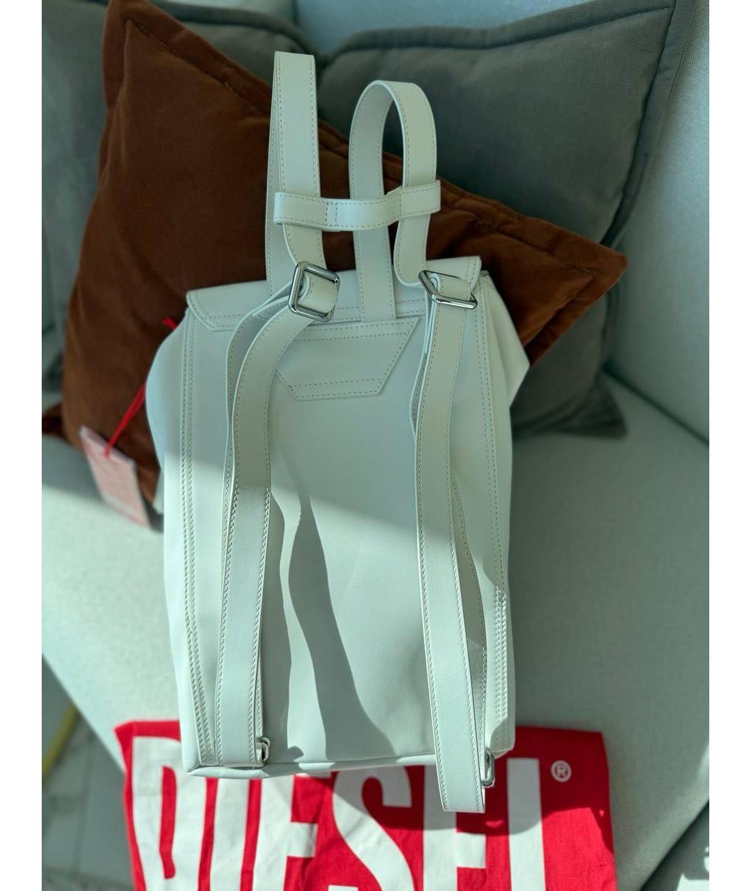 DIESEL Белый кожаный рюкзак, фото 3