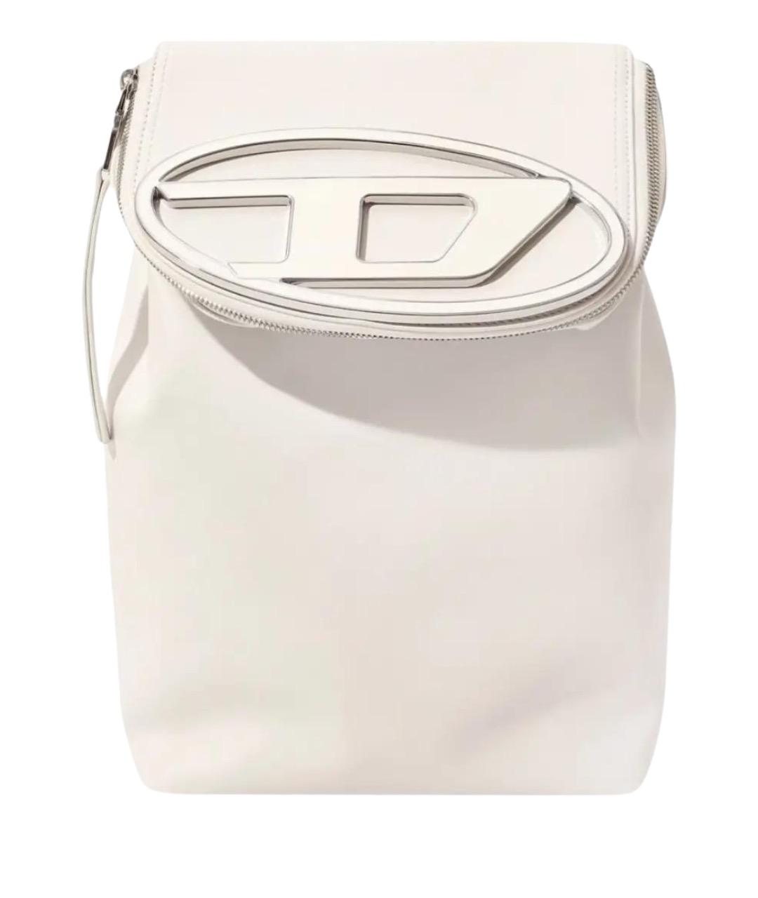 DIESEL Белый кожаный рюкзак, фото 1