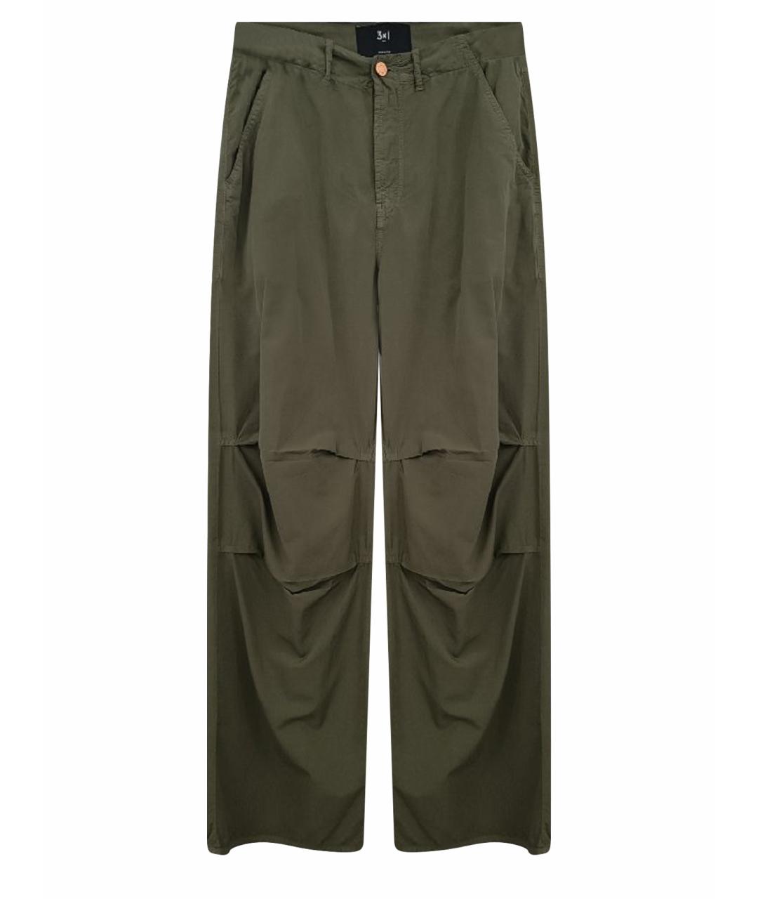 3X1 Хаки хлопковые брюки широкие, фото 1