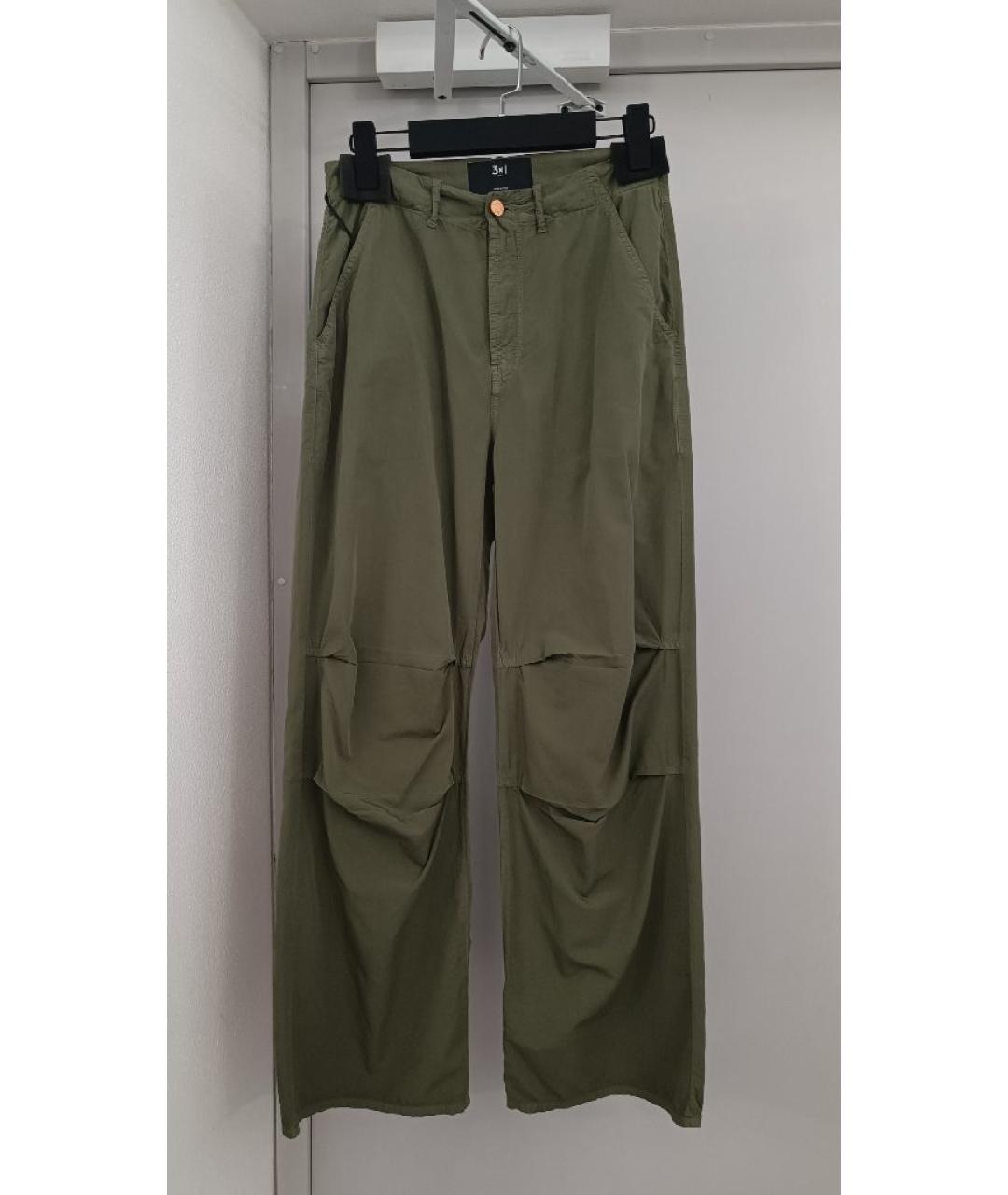 3X1 Хаки хлопковые брюки широкие, фото 9