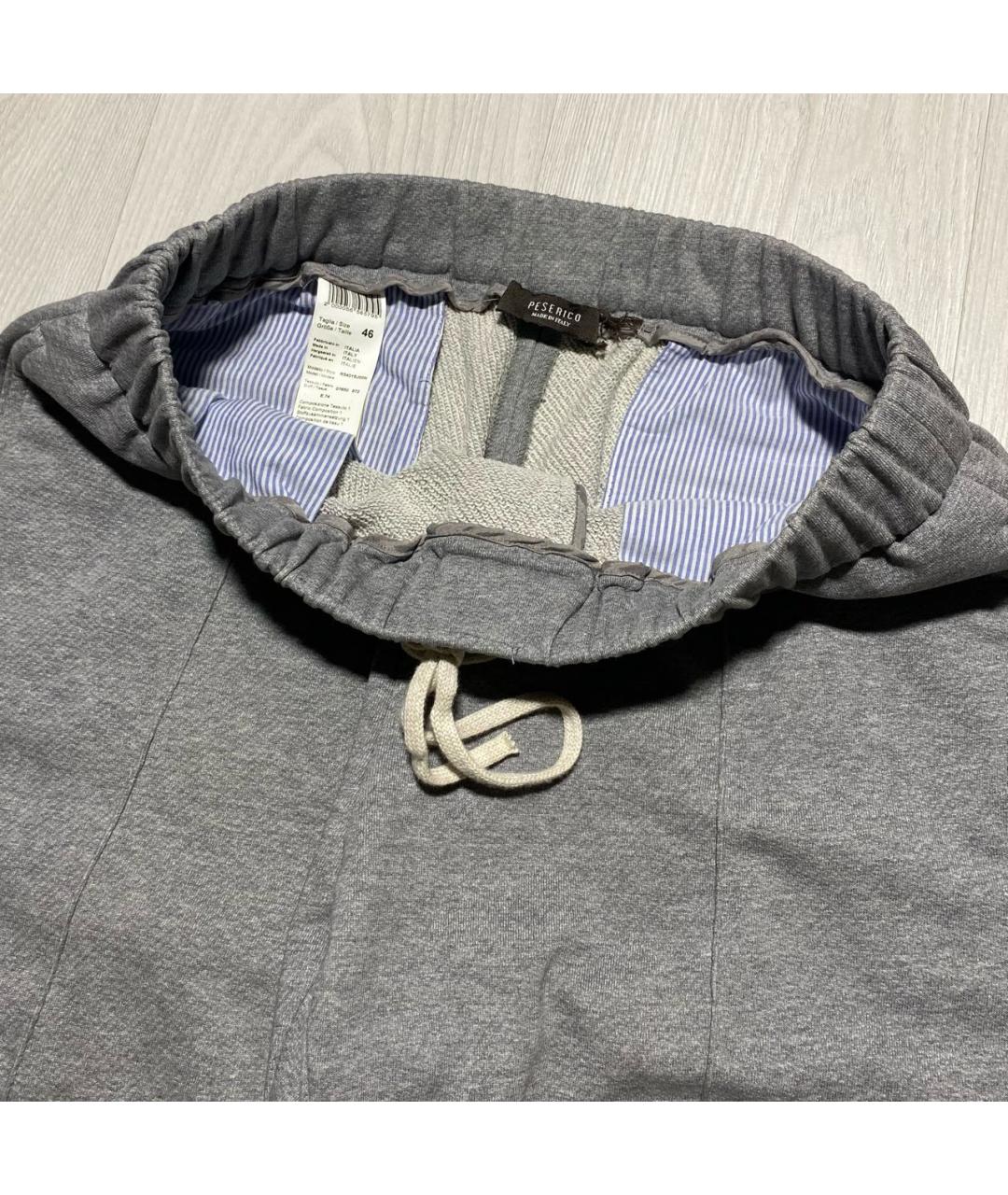PESERICO Серые хлопковые повседневные брюки, фото 3