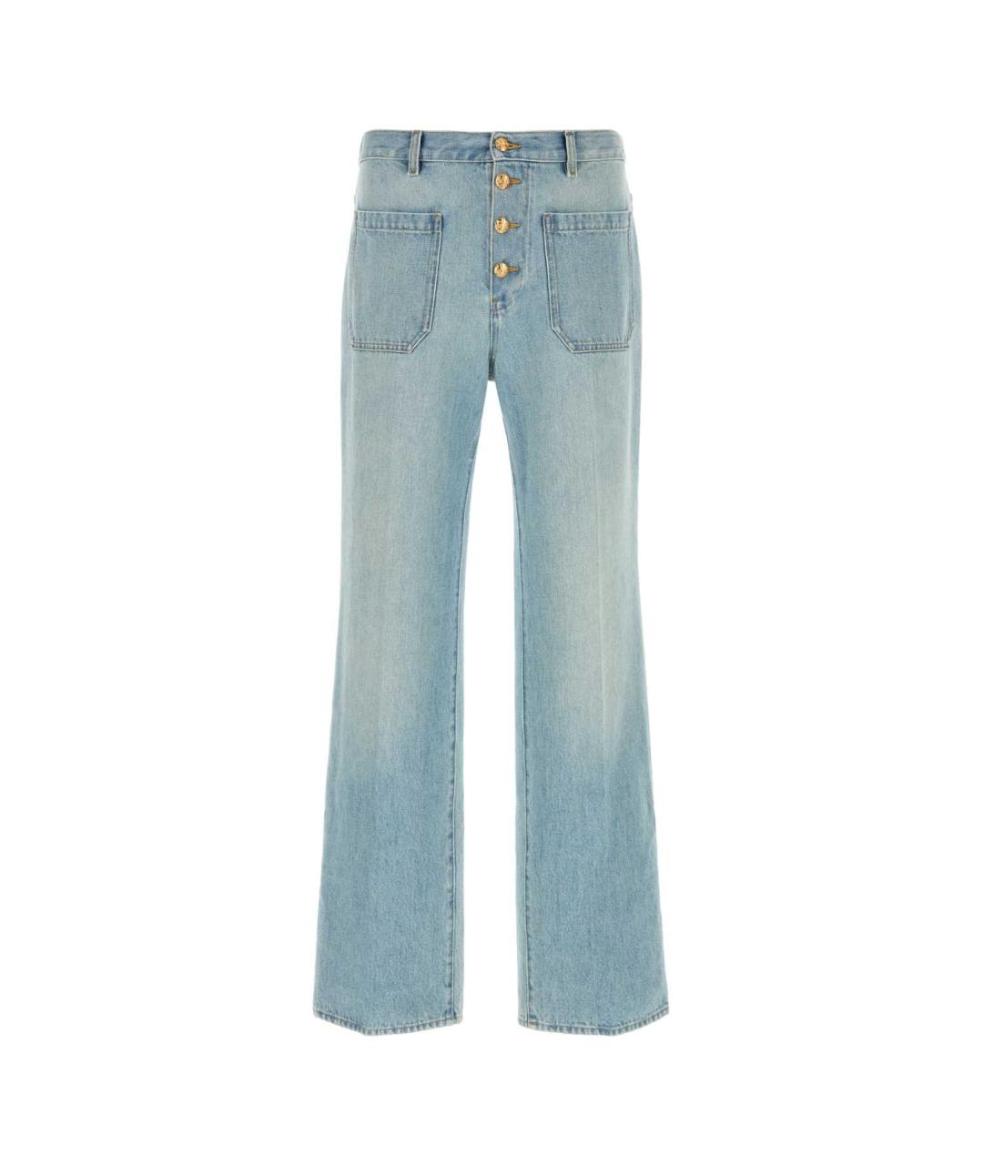 VALENTINO Голубые хлопковые прямые джинсы, фото 1